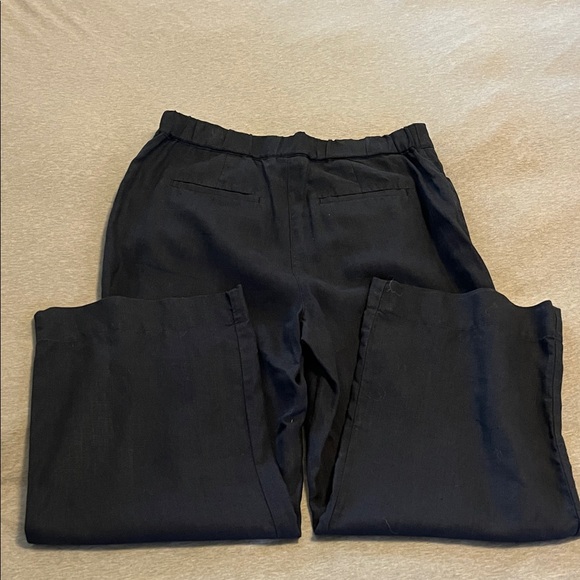 J. Jill Navy Linen Wide-Leg Pants Size S Tall - Picture 4 of 7
